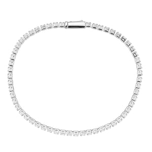 3W1688 - Rhodium Brass Bracelet with AAA Grade CZ in Clear