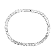 Load image into Gallery viewer, 3W1718 - Rhodium Brass Bracelet with AAA Grade CZ in Clear