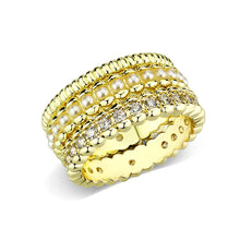 Load image into Gallery viewer, 3W1798 - Flash Gold Brass Ring with AAA Grade CZ  In Clear