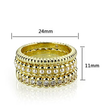 Load image into Gallery viewer, 3W1798 - Flash Gold Brass Ring with AAA Grade CZ  In Clear
