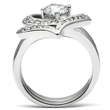 Load image into Gallery viewer, 3W220 - Rhodium Brass Ring with AAA Grade CZ  in Clear