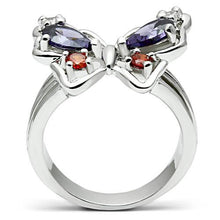 Load image into Gallery viewer, 3W233 - Rhodium Brass Ring with AAA Grade CZ  in Multi Color