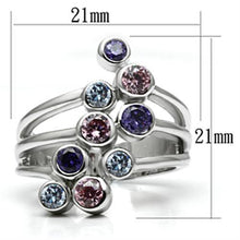 Load image into Gallery viewer, Lorna Cocktail Ring - Rhodium Brass, AAA CZ , Multi Color - 3W290