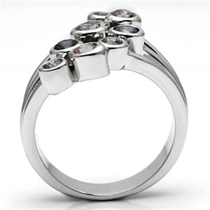 Lorna Cocktail Ring - Rhodium Brass, AAA CZ , Multi Color - 3W290