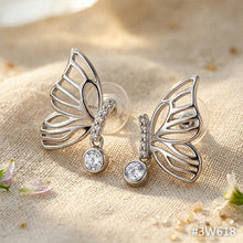Load image into Gallery viewer, 3W618 - Rhodium Brass Earrings with AAA Grade CZ  in Clear
