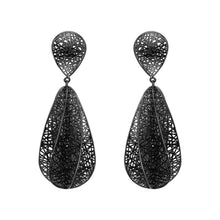 Load image into Gallery viewer, 4W003 - Earring, Brass, TIN Cobalt Black Plated  , No Stone