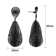 Load image into Gallery viewer, 4W003 - Earring, Brass, TIN Cobalt Black Plated  , No Stone