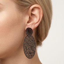 Load image into Gallery viewer, 4W009 - Earring, Brass, TIN Cobalt Black , , No Stone