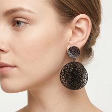 Load image into Gallery viewer, 4W012 - Earring, Brass, TIN Cobalt Black , , No Stone