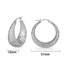 Load image into Gallery viewer, 4W016 - Earring, Brass, Imitation Rhodium, , No Stone