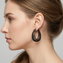 Load image into Gallery viewer, 4W018 - Earring, Brass, TIN Cobalt Black , No Stone