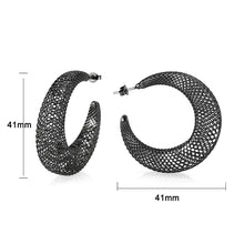 Load image into Gallery viewer, 4W021 - Earring, Brass, TIN Cobalt Black , , No Stone