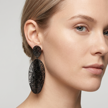 Load image into Gallery viewer, 4W027 - Earring, Brass, TIN Cobalt Black , , No Stone