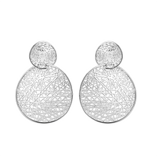 Load image into Gallery viewer, 4W028 - Earring, Brass, Imitation Rhodium, , No Stone