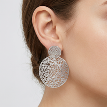 Load image into Gallery viewer, 4W028 - Earring, Brass, Imitation Rhodium, , No Stone