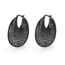 Load image into Gallery viewer, 4W042 - Earring, Brass, TIN Cobalt Black  , No Stone