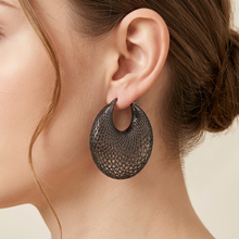 Load image into Gallery viewer, 4W042 - Earring, Brass, TIN Cobalt Black  , No Stone