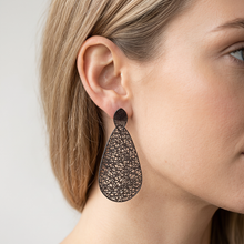 Load image into Gallery viewer, 4W045 - Earring, Brass, TIN Cobalt Black  , No Stone