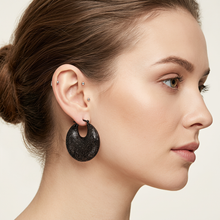 Load image into Gallery viewer, 4W060 - Earring, Brass, TIN Cobalt Black Plated  , No Stone