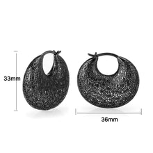 Load image into Gallery viewer, 4W060 - Earring, Brass, TIN Cobalt Black Plated  , No Stone