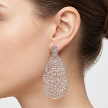 Load image into Gallery viewer, 4W061 - Earring, Brass, Imitation Rhodium Plated , No Stone
