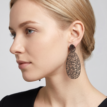 Load image into Gallery viewer, 4W063 - Earring, Brass, TIN Cobalt Black Plated  , No Stone