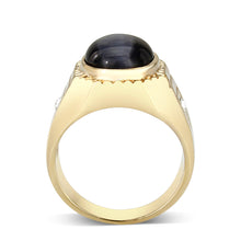 Load image into Gallery viewer, LO5M025-Ion Gold Plated  Brass Ring with Black Onyx