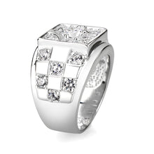 Load image into Gallery viewer, LO5M026-Rhodium Plated  Brass Ring with Clear CZ