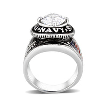 Load image into Gallery viewer, LO5M028-Rhodium  Plated  Brass Ring with Clear CZ
