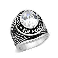 Load image into Gallery viewer, LO5M030-Rhodium Plated  Brass Ring with  Clear CZ