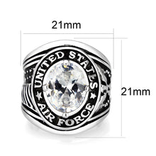Load image into Gallery viewer, LO5M030-Rhodium Plated  Brass Ring with  Clear CZ