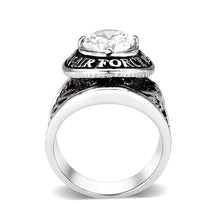 Load image into Gallery viewer, LO5M030-Rhodium Plated  Brass Ring with  Clear CZ