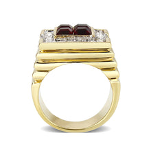 Load image into Gallery viewer, LO5M033-Ion Gold  Plated  Brass Ring with  Synthetic Glass Siam