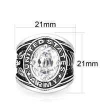 Load image into Gallery viewer, LO5M035-Rhodium Plated  Brass Ring with  CZ Clear