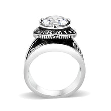 Load image into Gallery viewer, LO5M035-Rhodium Plated  Brass Ring with  CZ Clear
