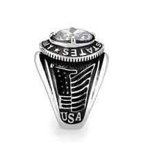 Load image into Gallery viewer, LO5M035-Rhodium Plated  Brass Ring with  CZ Clear