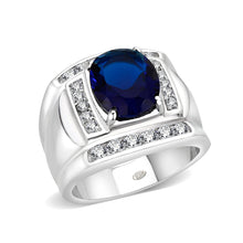 Load image into Gallery viewer, LO5M036-Rhodium Plated  Brass Ring with  Synthetic Glasses Montana