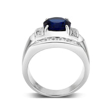 Load image into Gallery viewer, LO5M036-Rhodium Plated  Brass Ring with  Synthetic Glasses Montana