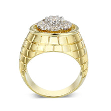 Load image into Gallery viewer, LO5M037-Ion Gold Plated  Brass Ring with  CZ Clear