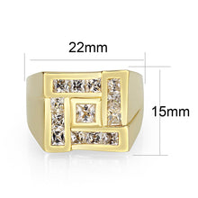 Load image into Gallery viewer, LO5M086 - Ion Gold Plating Brass Ring with AAA Grade CZ  in Clear