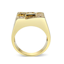 Load image into Gallery viewer, LO5M086 - Ion Gold Plating Brass Ring with AAA Grade CZ  in Clear