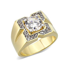 Load image into Gallery viewer, LO5M087 - Ion Gold Plating Brass Ring with AAA Grade CZ  in Clear