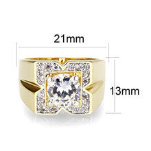 Load image into Gallery viewer, LO5M087 - Ion Gold Plating Brass Ring with AAA Grade CZ  in Clear