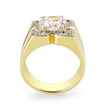 Load image into Gallery viewer, LO5M087 - Ion Gold Plating Brass Ring with AAA Grade CZ  in Clear