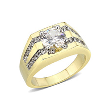 Load image into Gallery viewer, LO5M090 - Ion Gold Plating Brass Ring with AAA Grade CZ  in Clear