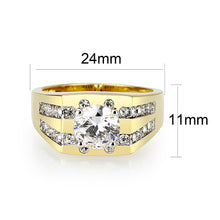 Load image into Gallery viewer, LO5M090 - Ion Gold Plating Brass Ring with AAA Grade CZ  in Clear