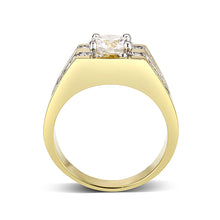 Load image into Gallery viewer, LO5M090 - Ion Gold Plating Brass Ring with AAA Grade CZ  in Clear