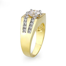 Load image into Gallery viewer, LO5M090 - Ion Gold Plating Brass Ring with AAA Grade CZ  in Clear