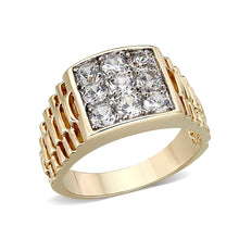 Load image into Gallery viewer, LO5M091 - Ion Gold Plating Brass Ring with AAA Grade CZ  in Clear