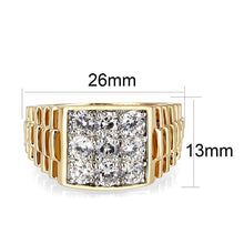 Load image into Gallery viewer, LO5M091 - Ion Gold Plating Brass Ring with AAA Grade CZ  in Clear